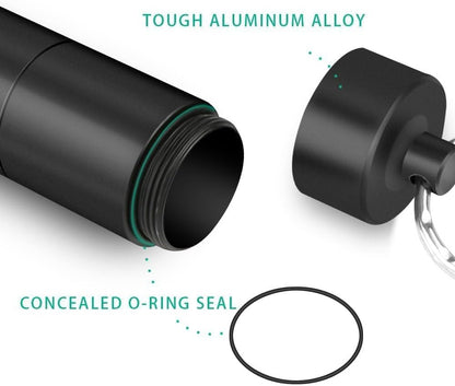 Opret Keychain Pill Holder, 3 Compartments Metal Small Pill Case, Waterproof Portable Travel Pill Box, Pill Container for Purse (Black)