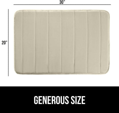 GORILLA GRIP Memory Foam Bath Mat, Soft Absorbent US Designed Bathroom Rug, Gripping Dots Machine Washable Bathmat, Cushioned Floor Mats, Shower Sink Rugs Room Décor Accessories, 30x20 Champagne