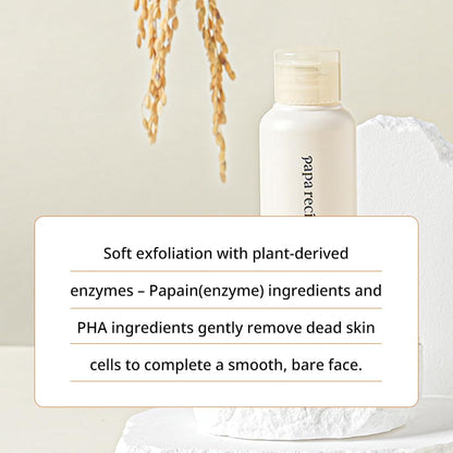 Papa Recipe Blemish Enzyme Powder Rice Cleanser – Gentle Triple Exfoliation with Papain, PHA & Rice Powder – Low pH Korean Skincare Face Wash for Clearer, Radiant Skin