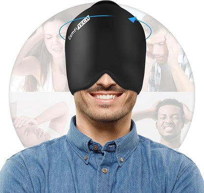 ComfiTECH Head Ice Pack 2 Pack Cooling Gel Cap Reusable Cold Wrap for Head and Eye Comfort and Relaxation, Large