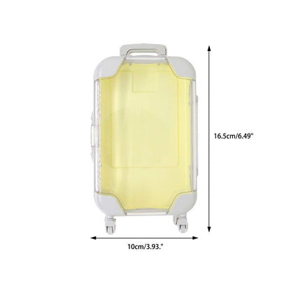 False Eyelash Storage Box, Portable Travel Organizer Mini Luggage False Eyelash Tray Makeup Tool (PALE YELLOW)