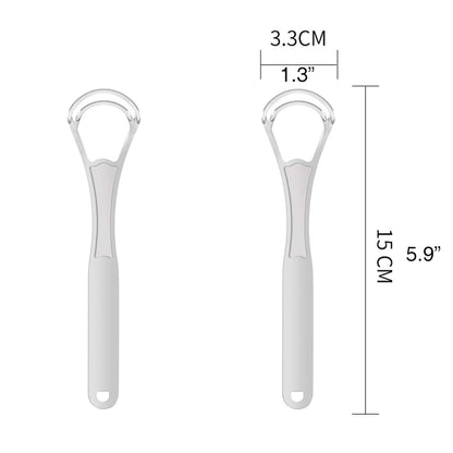 Tongue Scrapers Cleaners Brushes Wide-head Double Blades Scrapers For Oral Care 2PCS, Platinum Color