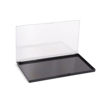 Magnetic Makeup Palette with Clear Top, 3Pack Empty Eyeshadow Pan Dispensing Storage Box with 60Pcs Adhesive Metal Stickers for DIY Cosmetics Lipstick Blush Powder-7.71”X4.33”Palette