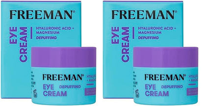 Freeman Restorative Moisturizing & Depuffing Eye Cream + Overnight Leave-On Treatment, For Dull & Tired Eyes, Brightens Undereye Skin, Infused With Magnesium & Hyaluronic Acid, 0.5 fl.oz./ 15 mL Jar