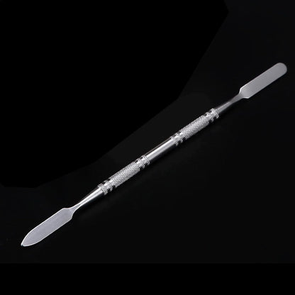 2 Pcs Resin Nail Palette Nail Polish Palette Nail Art Palette with Stainless Stirring Rod (Gray and Green)