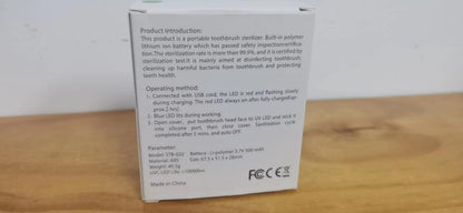 Toothbrush Holder, Toothbrush Cleaner Case, Portable USB Charging Toothbrush Cover with U V-C Light, Travel Toothbrush Holder (White-Fan)