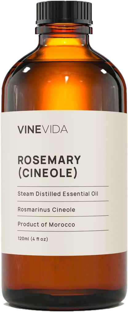 VINEVIDA Rosemary Essential Oil - Undiluted Rosemary Oil - Rosemary Candle Oil Scent - DIY Candle Scents for Candlemaking - Bulk Essential Oil for Soap Making Safe for Skin, 4.0 Fl Oz