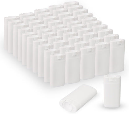 100PCS 15ML White Empty Oval Deodorant Lip Lipstick Balm Tubes Containers for DIY Homemade Crayon Chapstick Holder