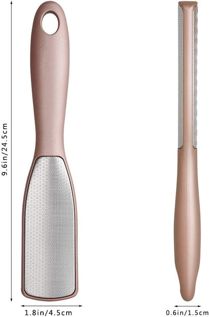 BEZOX Foot File Callus Remover, Double Sided Foot Scrubber for Dead Skin, Stainless Steel Pedicure File for Cracked Heel W/Cloth Storage Bag & Gift Box