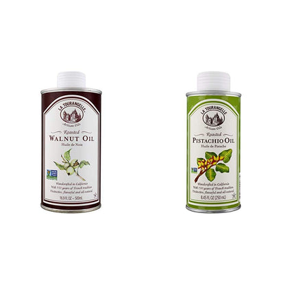 La Tourangelle Roasted Walnut and Pistachio Oils Bundle (16.9 Fl Oz + 8.45 Fl Oz)