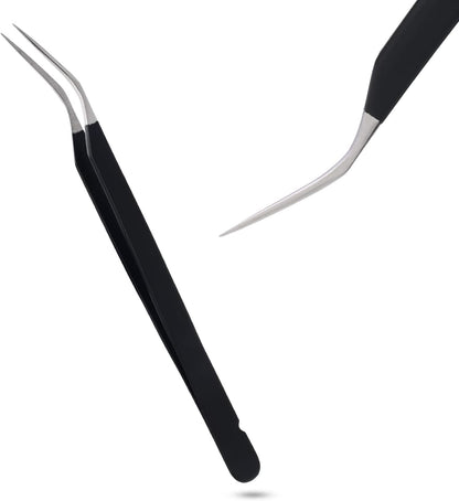 My Lash Tools New Isolation Lash Tweezers Eyelash Extensions Best for Individual Isolation & Classic Lashes Japanese Stainless Steel Lightweight Precision Lashing Twisers (Matte-Black)