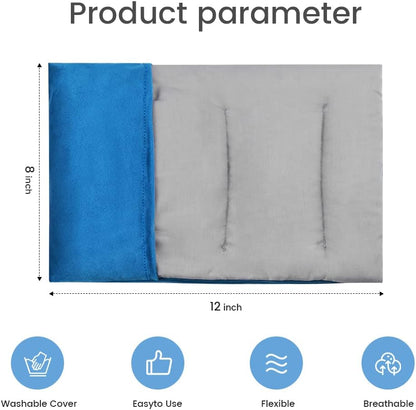 Heating Pad Microwavable with Washable Cover, 8 x 12 Multipurpose Microwave Heating Pad for Neck and Shoulders, Moist Heat Bean Bag Warm Compress for Knee, Muscles, Joints, Wrist (Light Blue)