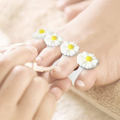 Beaupretty 16 Pieces Daisy Flower Silicone Toe Separators Spacers Spreaders Cushions Toes Dividers Pedicures Nail Art Tools Polish Guards for Home Salon