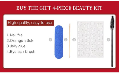 HBZGTLAD 3 in1 color eyeline Press On Nail with Eyelash Packing Boxes Set Package Pink White DIY Lashes and Nail Suit Box 1set… (SET-59)