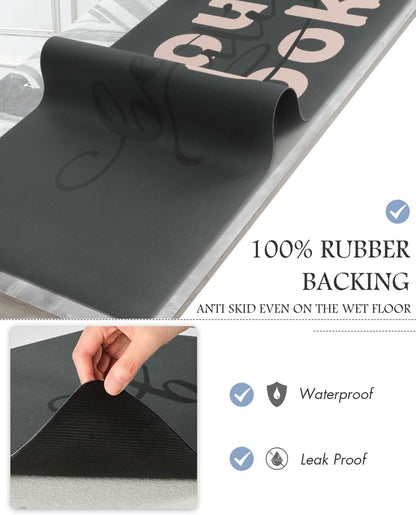 MontVoo-Bath Mat-Bathroom Mat Rug Non Slip Super Absorbent Stain Resistant Quick Dry Thin Bathroom Rug-Bath Mats for Bathroom Floor Bathtub Vanity-24 x35 Pink