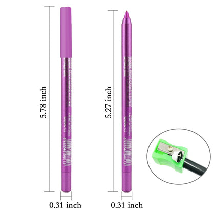 evpct 3Pcs Grape Purple & Violet & Wine Red Gel Glitter Eyeliner Pencils Set for Women Waterproof Smudge Proof lapiz de ojos delineador de ojos contra el agua Eye Liner Makeup 05 13 18