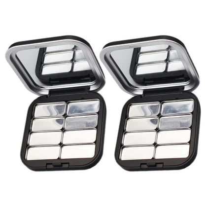 Beaupretty 2pcs Empty Lipstick Palette DIY Lipstick Lip Balm Blusher Containers Refillable Makeup Eyeshadow Storage Case Box with Mirror