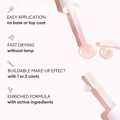 Manucurist Active Plump Nail Polish & Care - Collagen & Peach Extract - No Lamp - Nail Hydrator with Ultra-Glossy Baby Rose Shimmer for Instant Plumping Effect - Nail Volumizer - Vegan & Plant-Based