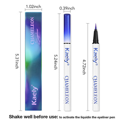 evpct Chameleon Duo Chrome Liquid Eyeliner, Light Royal Blue Glitter Metallic Shimmer Liquid Eyeliner, Multichrome Color Shift, Long Lasting Waterproof Eye Liner Eyeshadow Pencil Face Glitter Makeup