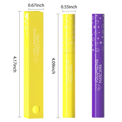 Colored Mascara for Eyelashes Set,Colorful Waterproof Mascara for eyelashes Long lasting Charming Voluminous for Women Halloween Eye Makeup (2Pcs 07#Yellow&08#Purple, F)
