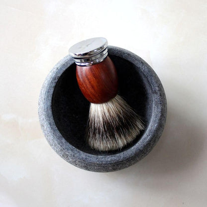 Shaving Soap & Cream Bowl for Men, Natural Granite Stone, Keep Warm Better, Easier to Lather