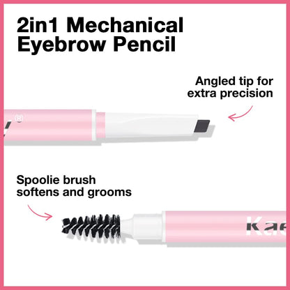 3Pcs Waterproof Eyebrow Pencil, Professional Makeup Micro Brow Pencil, Double-ended ultra-fine eyebrow pencil, Ultra-Fine Mechanical Pencil (3, 02#Dark Gray)