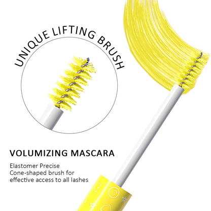 Colored Mascara for Eyelashes Set,Colorful Waterproof Mascara for eyelashes Long lasting Charming Voluminous for Women Halloween Eye Makeup (1Pcs 07#Yellow, F)