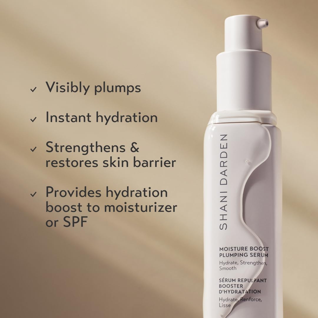 SHANI DARDEN SKIN CARE Moisture Boost Plumping Serum for Face, Moisturizing & Hydrating Face Serum with Snow Mushroom & Glycerin for Long-Lasting Hydration & Radiant, Dewy Skin, 1 fl oz