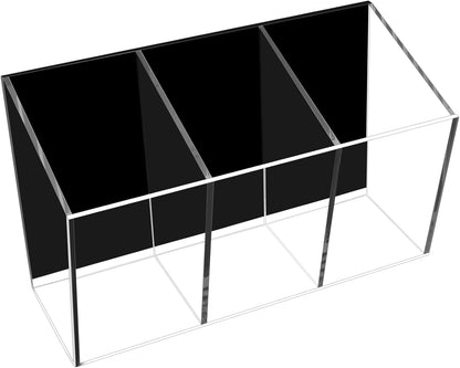 Magnetic Pen Holder, Acrylic Dry Erase Marker Holder, Large Capacity Pencil Holder for Whiteboards, Fridge, Lockers Office School Supplies (Clear & 3 Compartments)