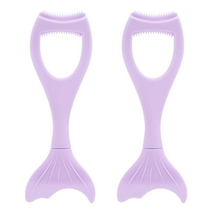 Tbestmax 2 in 1 Mascara Eyeliner Guard, Silicone Mascara Lash Shield Applicator, Eyelash Comb Purple 2 Pcs