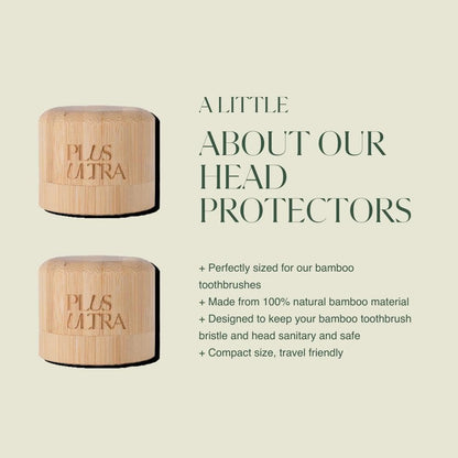 Plus Ultra Bamboo Toothbrush Cover | Made from 100% Bamboo | Biodegradable, Eco-Friendly Travel Protective Head for Fresh & Clean Storage | Fits Most Manual Toothbrushes