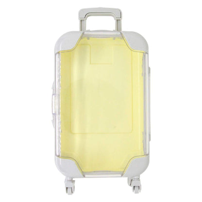 False Eyelash Storage Box, Portable Travel Organizer Mini Luggage False Eyelash Tray Makeup Tool (PALE YELLOW)