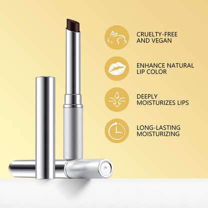 2Pcs Black Cherry Nude Tinted Honey Lip Balm, Sheer Hydrating Moisturizing Lipstick for All Skin Type, Natural Black Cherry Lip Tint Balm Moisturizing Nourishing Lipstick Long Lasting Waterproof