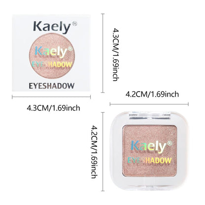 Kaely Pressed Single Eyeshadow Makeup, Champagne Shimmer Highly Pigmented Monochrome Eye Shadow Palette, Waterproof Neutral Powder Mini Eyeshadow, sombras para ojos, Lightweight Blendable, 03