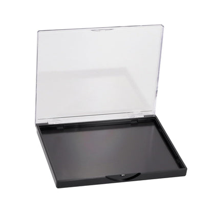 Magnetic Makeup Palette with Clear Top, 3Pack Empty Eyeshadow Pan Dispensing Storage Box with 60Pcs Adhesive Metal Stickers for DIY Cosmetics Lipstick Blush Powder-4.8" x 4"Palette