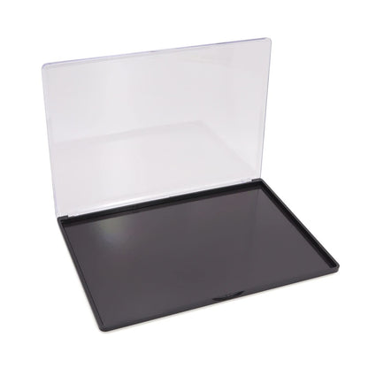 XL Large Empty Magnetic Eyeshadow Palette with Clear Top, Travel Makeup Organizer with 40Pcs Adhesive Metal Stickers For DIY Your Own Powder Palette (XL Large - 9.25'x6.57')