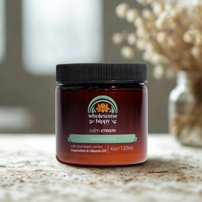 Calm Cream – Unscented Body Butter with Magnesium, Vitamin D3, Shea, Arnica & Turmeric – Vegan Hydrating Moisturizer for Sensitive Skin & Self-Care – 4oz