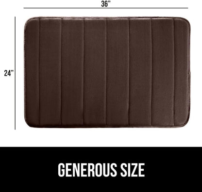 GORILLA GRIP Memory Foam Bath Mat, Soft Absorbent US Designed Bathroom Rug, Gripping Dots Machine Washable Bathmat, Cushioned Floor Mats, Shower Sink Rugs Room Décor Accessories, 36x24 Brown