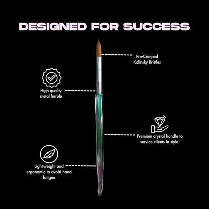 Crimped professional kolinsky nail brush