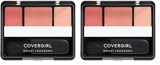 COVERGIRL Instant Cheekbones Contouring Blush Peach Perfection, Palette, 29 Oz, Blush Makeup, Pink Blush, Lightweight, Blendable, Natural Radiance, Sweeps on Evenly (Pack of 2)
