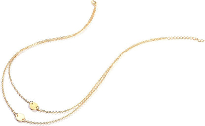 Boho Layered Sequins Pendant Necklace Coin Necklace Gold Necklace Disc Pendant Necklace Chain Circle Necklace Jewelry for Women