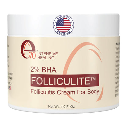 Folliculitis Cream – Folliculitis Treatment for Red Bumps, Ingrown Hairs & Razor Irritation – 2% BHA, Tea Tree, Salicylic Acid, Turmeric & Aloe – Scalp Acne treatment (4 oz)