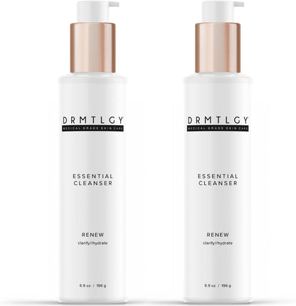 DRMTLGY Essential Facial Cleanser - Gentle Face Cleanser and Face Wash for Women and Men with Anti-Aging Peptides & Hyaluronic Acid. 6.9 fl oz, 2 Pack