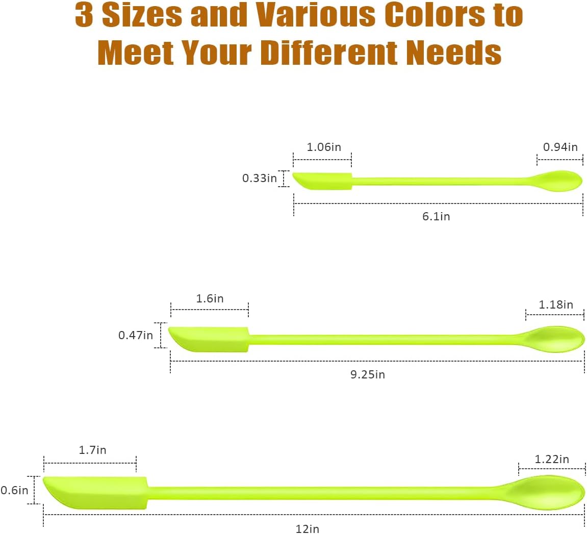 Silicone Spatula Set (6Pcs) - Mini Scraper Tool for Beauty & Food （Reach Every Last Drop - Multi-Size Spatulas for Makeup Jars, Lotion Bottles & Kitchen Containers）