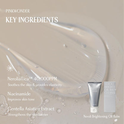 PINKWONDER Neroli Oil Balm Cleanser 4.23oz(120g), Cleansing Oil Balm Face Wash, Removes Makeup and Impurities, Niacinamide and Neroli for Glowing Skin, Korean Skincare