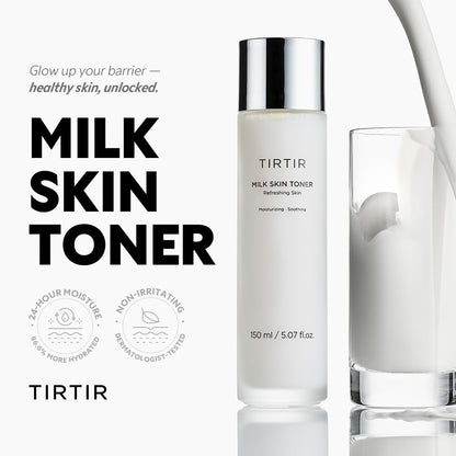 TIRTIR Milk Skin Rice Toner | Deep Moisturizing, Hydrating Toner for face, Niacinamide, Ceramide, Rice Bran Extract, Nature-Oriented Ingredients for Korean Skin Care, Vegan, 1.69 Fl Oz