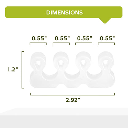 Bukihome Upgraded Gel Toe Separator - Pedicure Toe Spacers for Separating Toenails or Nails - Toe Spreader for Straightening Overlapping Toes, Bunions - Toe Stretcher for Men & Women (White, 6 Pack)