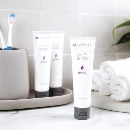 CariFree Gel 1100, Grape Flavored, Anti-Cavity Fluoride Toothpaste with Nano Hydroxyapatite for pH Neutralization, Enamel Protection, Dentist Recommended, Dentist Developed, 2.4 Ounce (Pack of 4)