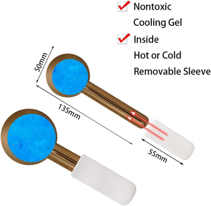 Globes for Facials, Cooling Roller for Face, Cryo Sticks Massager for Face Neck & Eyes, Cold Roller Skin Care for face Puffiness, Dark Circles, Wrinkles, Collagen Production (Gold)