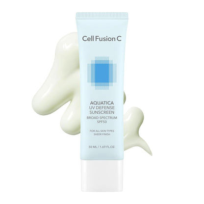 Cell Fusion C Aquatica UV Defense Face Sunscreen SPF 50, No White Cast, Hydrating SPF Moisturizer with PDRN, 50ml / 1.69 fl.oz